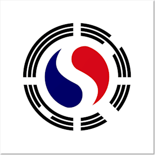 Korean French Multinational Patriot Flag Series Posters and Art